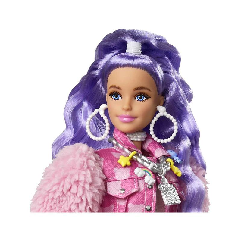 Boneca Barbie Extra Cabelo Lilás (Roxo) Com Pet GXF08 Mattel